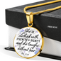 She Is Clothed Psalm 31:35 Christian Necklace Circle Pendant Stainless Steel or 18k Gold 18-22-Express Your Love Gifts