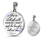 She Is Clothed Psalm 31:35 Christian Necklace Circle Pendant Stainless Steel or 18k Gold 18-22-Express Your Love Gifts