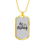She Is Strong Christian Necklace Stainless Steel or 18k Gold Dog Tag 24" Chain-Express Your Love Gifts