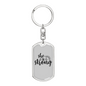 She Is Strong Keychain Stainless Steel or 18k Gold Dog Tag Keyring-Express Your Love Gifts