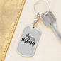 She Is Strong Keychain Stainless Steel or 18k Gold Dog Tag Keyring-Express Your Love Gifts