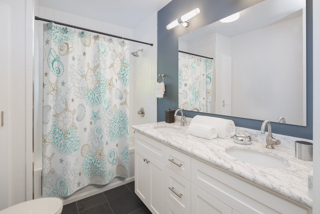 She Shells Line Art Stylish Design 71" x 74" Elegant Waterproof Shower Curtain for a Spa-like Bathroom Paradise Exceptional Craftsmanship-Express Your Love Gifts