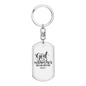 She Will Not Fall Psalm 46:5 Keychain Stainless Steel or 18k Gold Dog Tag Keyring-Express Your Love Gifts