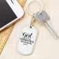 She Will Not Fall Psalm 46:5 Keychain Stainless Steel or 18k Gold Dog Tag Keyring-Express Your Love Gifts