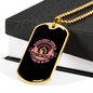 Shelter Dog Pink Necklace Stainless Steel or 18k Gold Dog Tag 24" Chain-Express Your Love Gifts