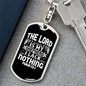 Shepherd I Lack Nothing Psalm 23:1 Keychain Stainless Steel or 18k Gold Dog Tag Keyring-Express Your Love Gifts
