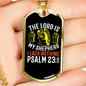 Shepherd Is My Lord Christian Necklace Stainless Steel or 18k Gold Dog Tag 24" Chain-Express Your Love Gifts