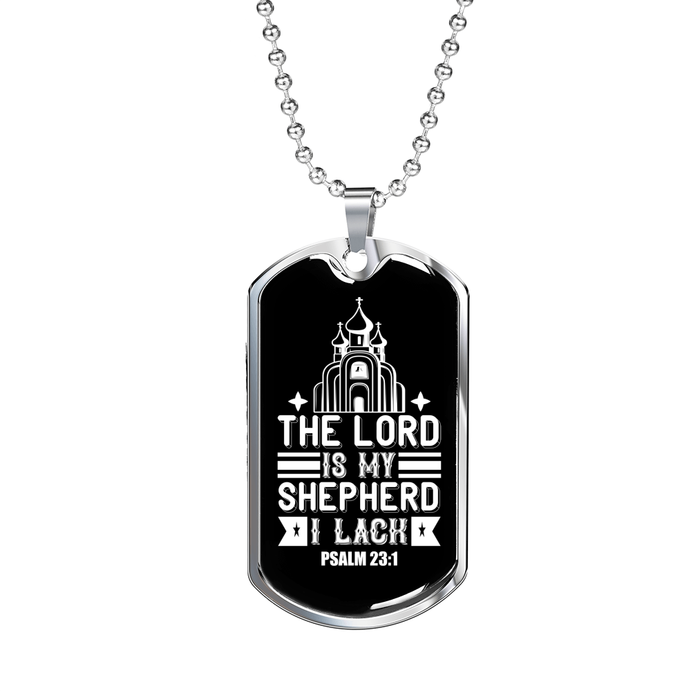 Shepherd Lack Nothing Christian Necklace Stainless Steel or 18k Gold Dog Tag 24" Chain-Express Your Love Gifts