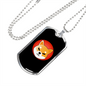 Shiba Inu Crypto Necklace Stainless Steel or 18k Gold Dog Tag 24" Chain-Express Your Love Gifts