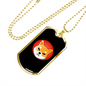 Shiba Inu Crypto Necklace Stainless Steel or 18k Gold Dog Tag 24" Chain-Express Your Love Gifts