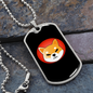 Shiba Inu Crypto Necklace Stainless Steel or 18k Gold Dog Tag 24" Chain-Express Your Love Gifts