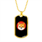 Shiba Inu Crypto Necklace Stainless Steel or 18k Gold Dog Tag 24" Chain-Express Your Love Gifts