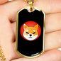 Shiba Inu Crypto Necklace Stainless Steel or 18k Gold Dog Tag 24" Chain-Express Your Love Gifts