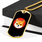 Shiba Inu Crypto Necklace Stainless Steel or 18k Gold Dog Tag 24" Chain-Express Your Love Gifts