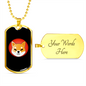 Shiba Inu Crypto Necklace Stainless Steel or 18k Gold Dog Tag 24" Chain-Express Your Love Gifts