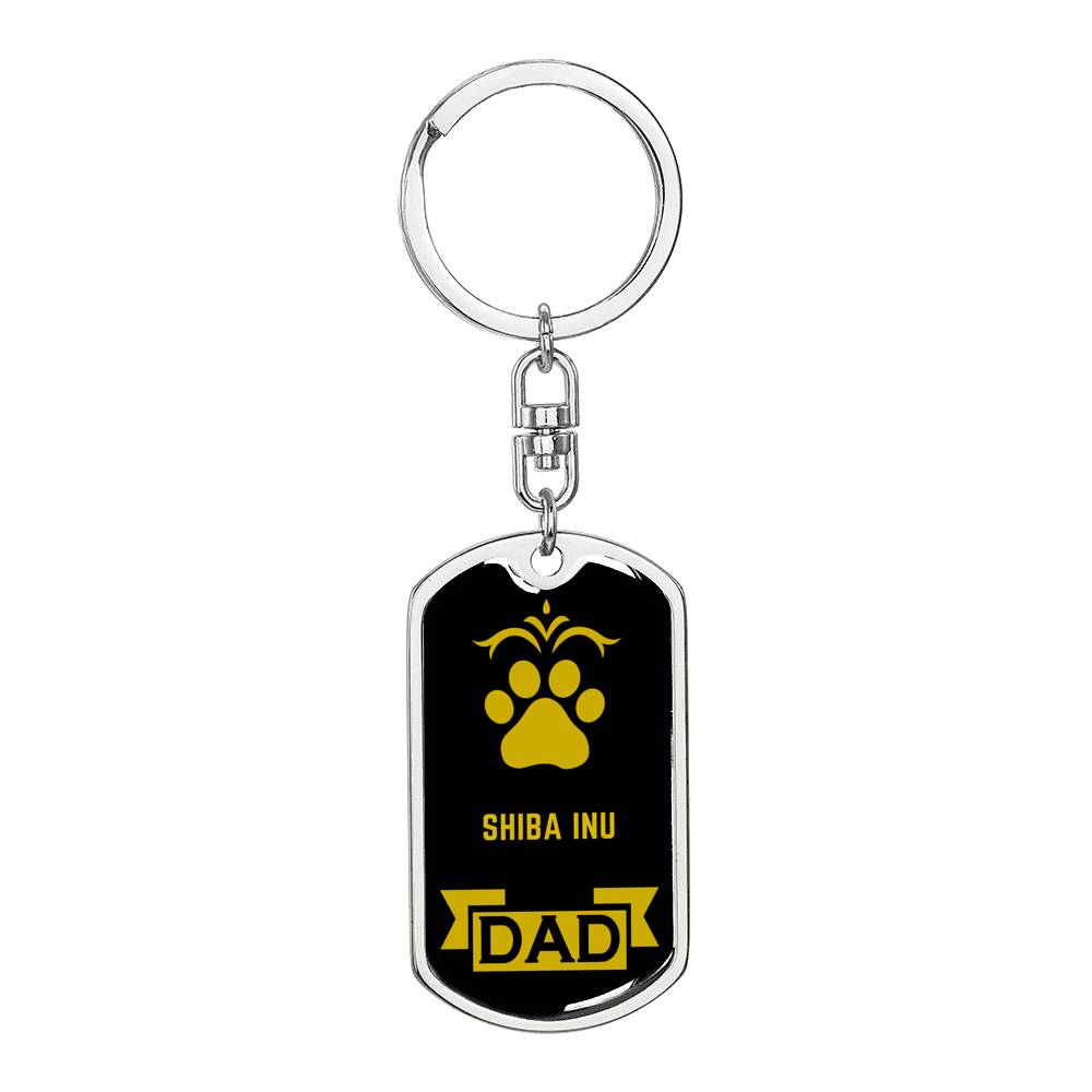 Shiba Inu Keychain Stainless Steel or 18k Gold-Express Your Love Gifts