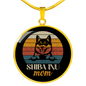 Shiba Inu Mom Circle Necklace Stainless Steel or 18k Gold 18-22"-Express Your Love Gifts