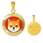 Shiba Inu (SHIB) Circle Necklace Stainless Steel or 18k Gold 18-22"-Express Your Love Gifts