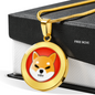 Shiba Inu (SHIB) Circle Necklace Stainless Steel or 18k Gold 18-22"-Express Your Love Gifts