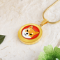 Shiba Inu (SHIB) Circle Necklace Stainless Steel or 18k Gold 18-22"-Express Your Love Gifts