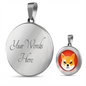 Shiba Inu (SHIB) Circle Necklace Stainless Steel or 18k Gold 18-22"-Express Your Love Gifts