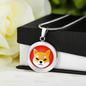 Shiba Inu (SHIB) Circle Necklace Stainless Steel or 18k Gold 18-22"-Express Your Love Gifts
