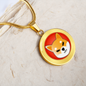 Shiba Inu (SHIB) Circle Necklace Stainless Steel or 18k Gold 18-22"-Express Your Love Gifts