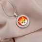 Shiba Inu (SHIB) Circle Necklace Stainless Steel or 18k Gold 18-22"-Express Your Love Gifts