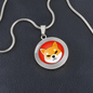 Shiba Inu (SHIB) Circle Necklace Stainless Steel or 18k Gold 18-22"-Express Your Love Gifts