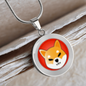 Shiba Inu (SHIB) Circle Necklace Stainless Steel or 18k Gold 18-22"-Express Your Love Gifts