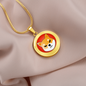 Shiba Inu (SHIB) Circle Necklace Stainless Steel or 18k Gold 18-22"-Express Your Love Gifts