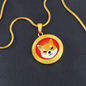 Shiba Inu (SHIB) Circle Necklace Stainless Steel or 18k Gold 18-22"-Express Your Love Gifts