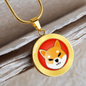 Shiba Inu (SHIB) Circle Necklace Stainless Steel or 18k Gold 18-22"-Express Your Love Gifts
