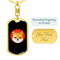 Shiba Inu (SHIB) Crypto Cryptocurrency Keychain Stainless Steel or 18k Gold Dog Tag Keyring-Express Your Love Gifts