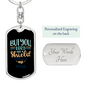 Shield Around Me Psalms 3:3 Keychain Stainless Steel or 18k Gold Dog Tag Keyring-Express Your Love Gifts
