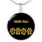 Shih Tzu Mama Circle Necklace Stainless Steel or 18k Gold 18-22" Dog Owner Lover-Express Your Love Gifts