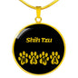 Shih Tzu Mama Circle Necklace Stainless Steel or 18k Gold 18-22" Dog Owner Lover-Express Your Love Gifts