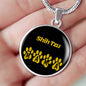Shih Tzu Mama Circle Necklace Stainless Steel or 18k Gold 18-22" Dog Owner Lover-Express Your Love Gifts