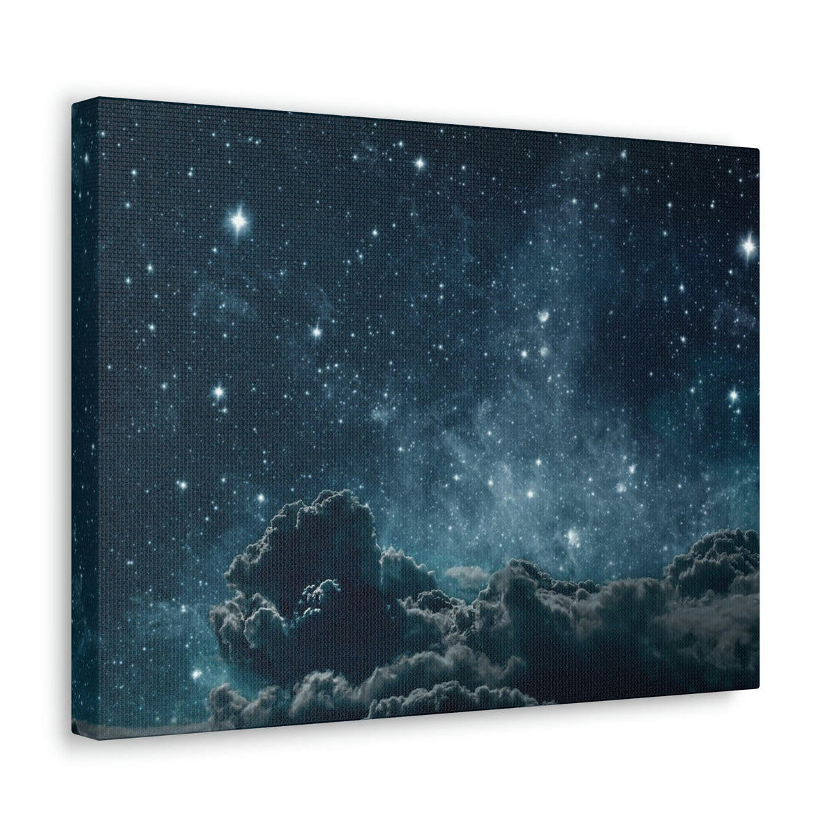 Shining Stars at the Night Sky Scene Beautiful Incredible and Astounding Cloudy Night Beauty Nature Scene Starry Sky at Night Wall Art Ready to Hang Unframed-Express Your Love Gifts