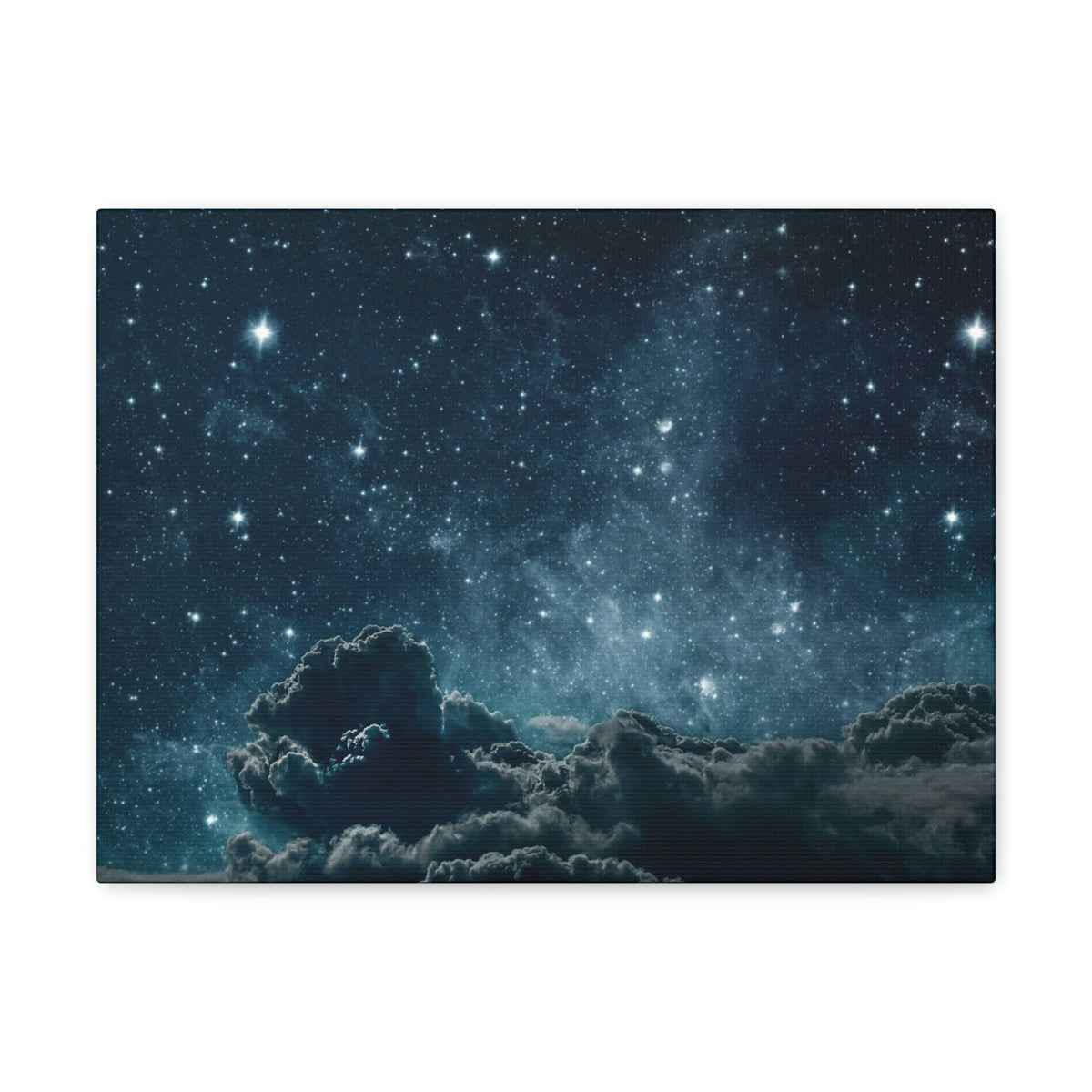 Shining Stars at the Night Sky Scene Beautiful Incredible and Astounding Cloudy Night Beauty Nature Scene Starry Sky at Night Wall Art Ready to Hang Unframed-Express Your Love Gifts