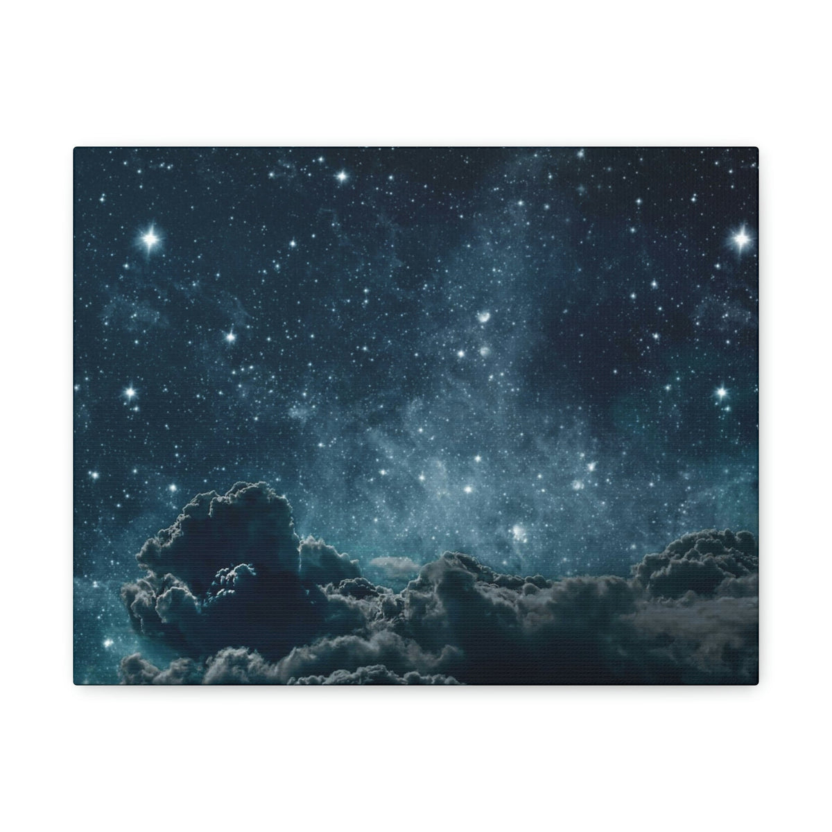 Shining Stars at the Night Sky Scene Beautiful Incredible and Astounding Cloudy Night Beauty Nature Scene Starry Sky at Night Wall Art Ready to Hang Unframed-Express Your Love Gifts