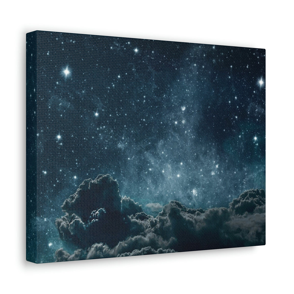 Shining Stars at the Night Sky Scene Beautiful Incredible and Astounding Cloudy Night Beauty Nature Scene Starry Sky at Night Wall Art Ready to Hang Unframed-Express Your Love Gifts