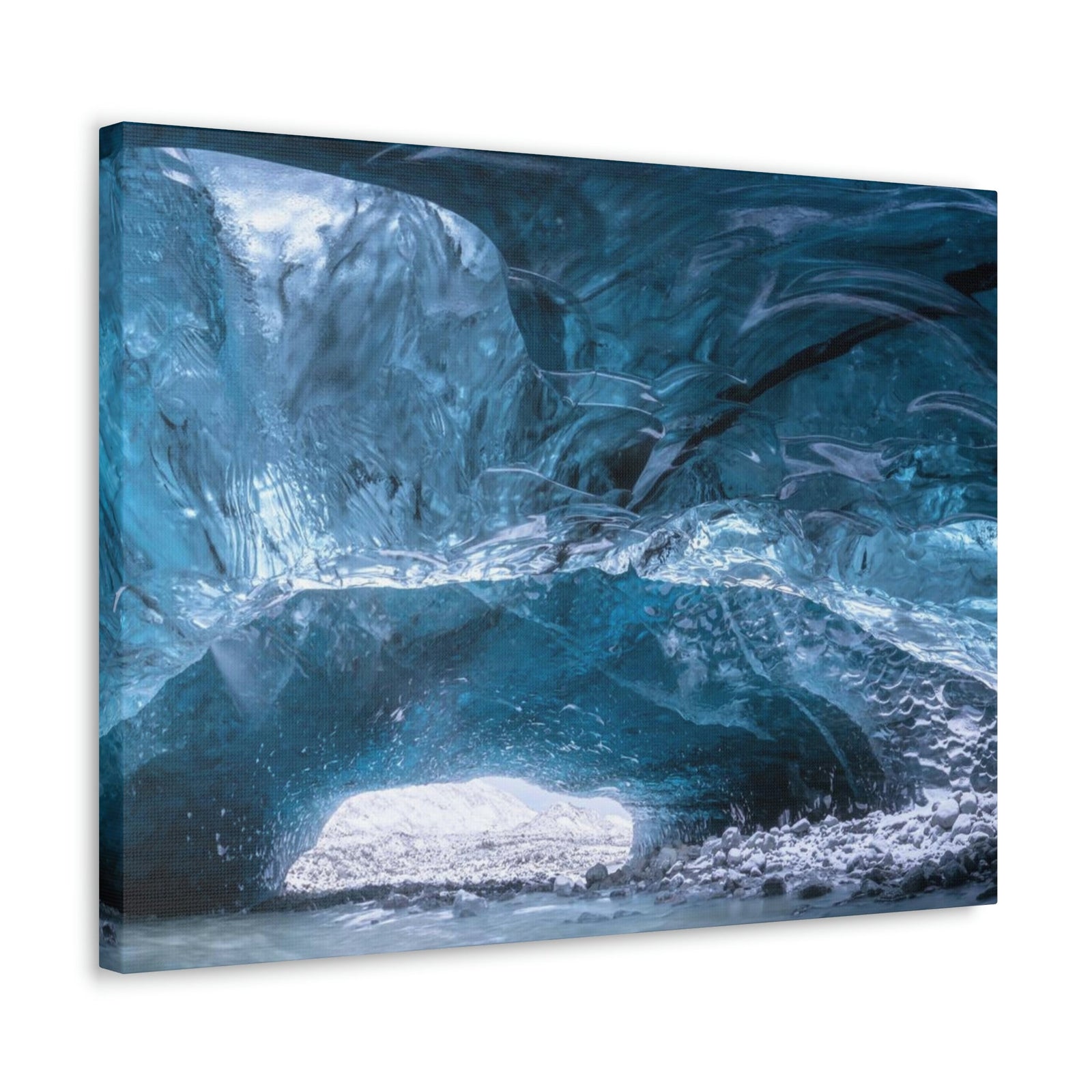 Shocking View Inside an Ice Cave Scene Beautiful Extraordinary and Surprising Cave Beauty Nature Scene Big Thousand Year Ice Cave Wall Art Ready to Hang Unframed-Express Your Love Gifts