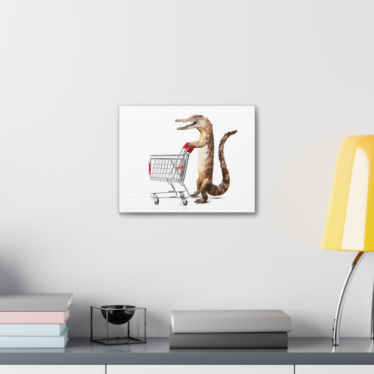 Shopping Alligator Wall Art Canvas Unframed-Express Your Love Gifts