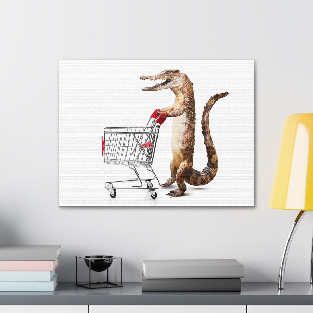 Shopping Alligator Wall Art Canvas Unframed-Express Your Love Gifts