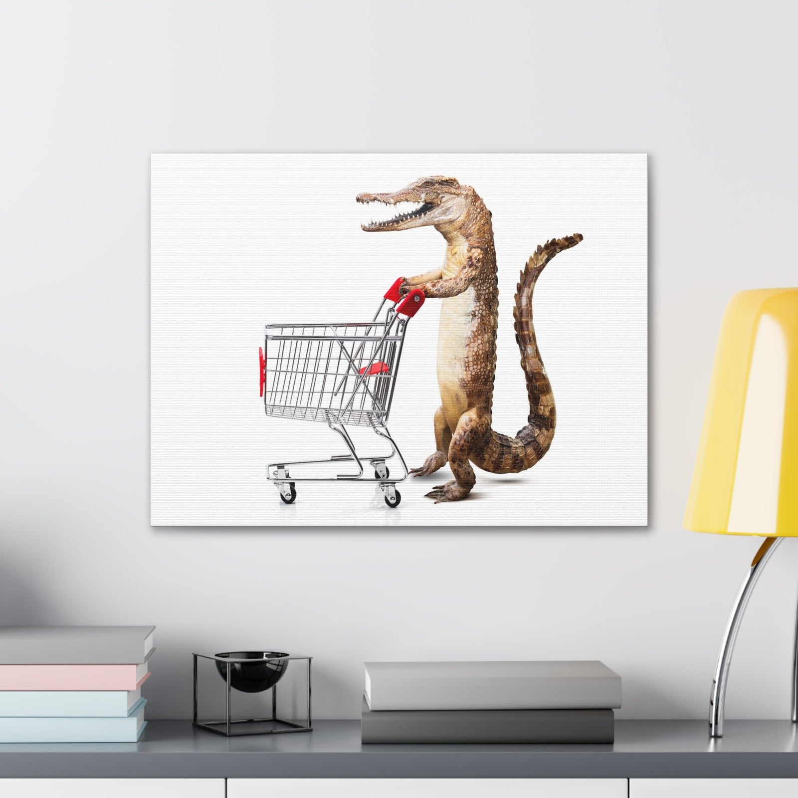 Shopping Alligator Wall Art Canvas Unframed-Express Your Love Gifts