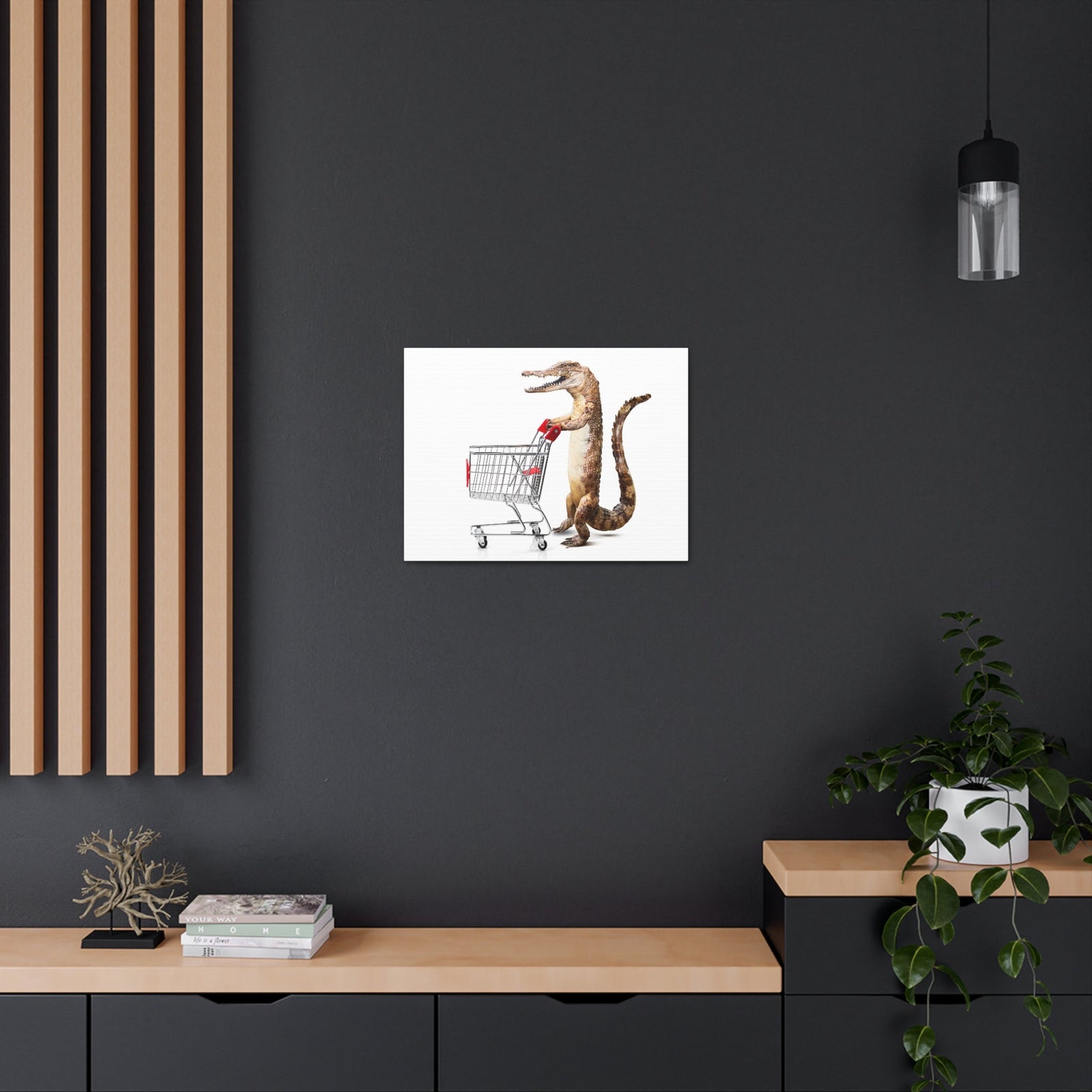 Shopping Alligator Wall Art Canvas Unframed-Express Your Love Gifts