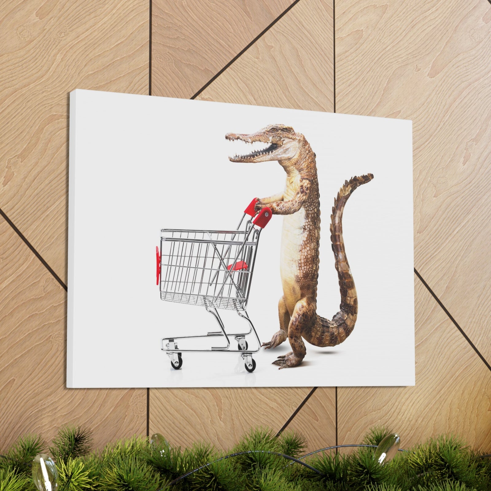 Shopping Alligator Wall Art Canvas Unframed-Express Your Love Gifts