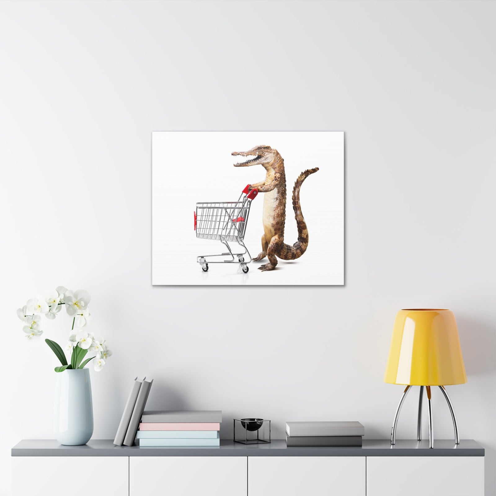 Shopping Alligator Wall Art Canvas Unframed-Express Your Love Gifts