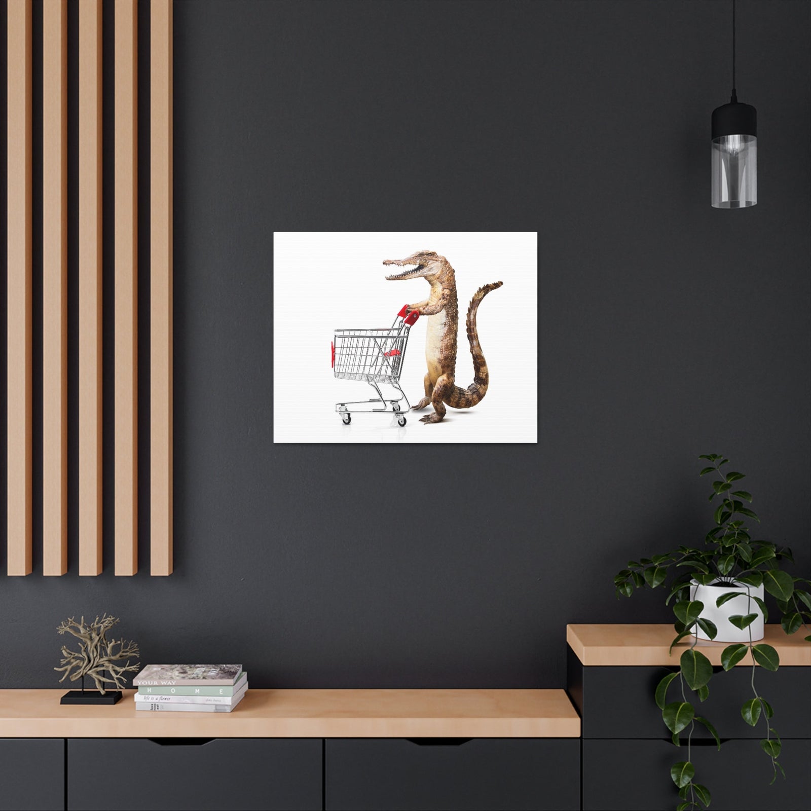 Shopping Alligator Wall Art Canvas Unframed-Express Your Love Gifts